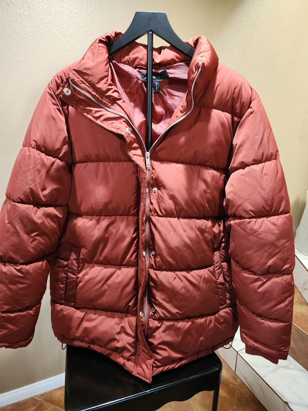 Forever 21 Rust Red Kids Puffer Jacket
